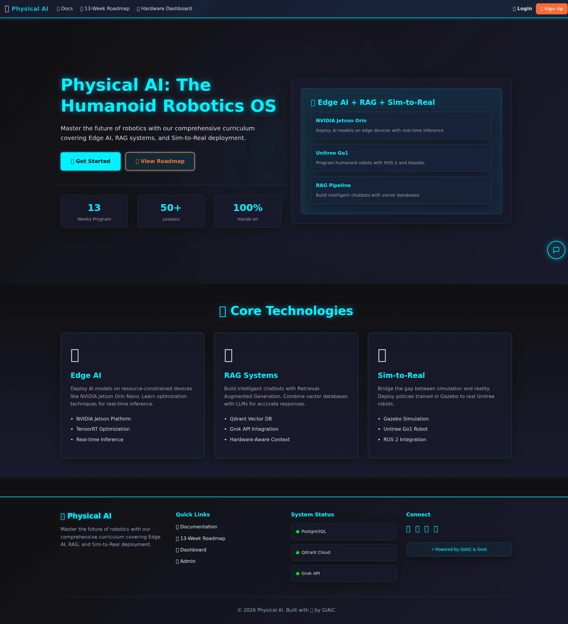 Physical AI & Humanoid Robotics Textbook